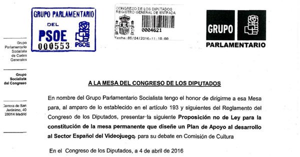 Nueva iniciativa parlamentaria de apoyo a la industria del videojuego